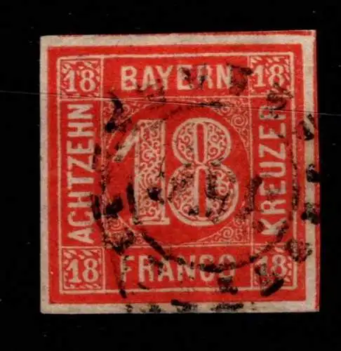 Bayern 13 gestempelt allseits breitrandiges Prachtstück #OJ148