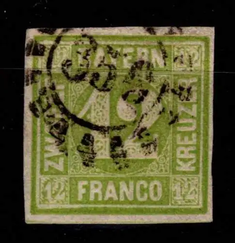 Bayern 12 gestempelt in ordentlicher Erhaltung #OJ156