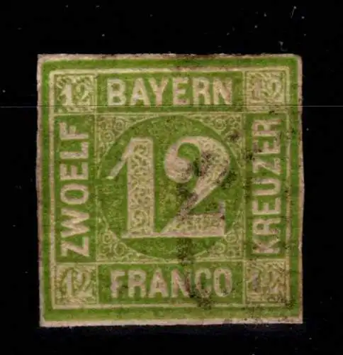 Bayern 12 gestempelt leichte Mängel ausgefasert #OJ158