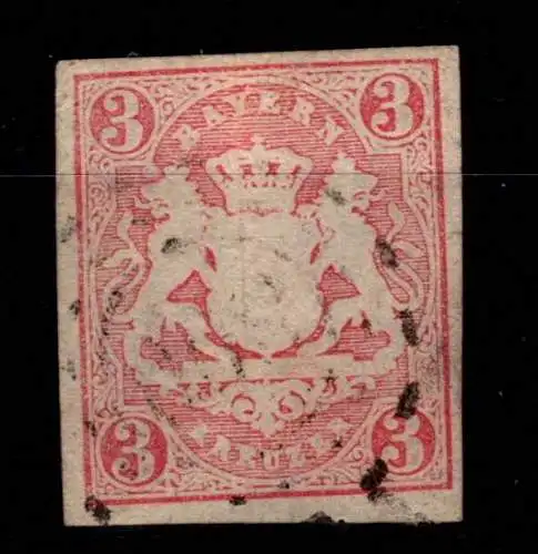 Bayern 15 gestempelt kleiner Einriss im Seitenrand #OJ138