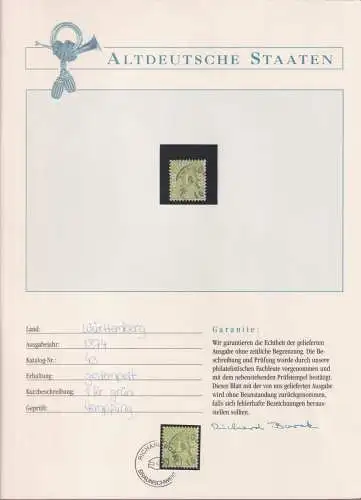 Württemberg 43 gestempelt Borek Garantie #OJ306