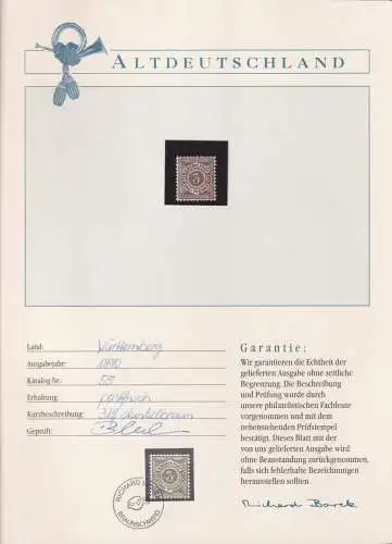Württemberg 55 postfrisch Borek Garantie #OJ319