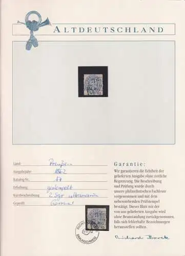 Preußen 16 gestempelt Borek Garantie #OJ326