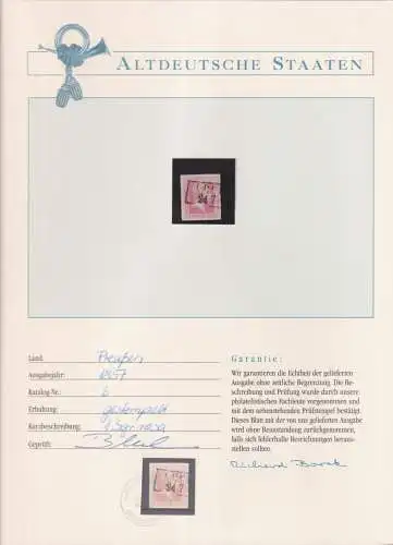 Preußen 6 gestempelt Borek Garantie #OJ337