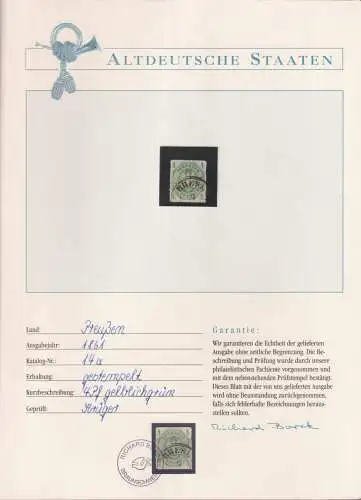 Preußen 14 a gestempelt Borek Garantie #OJ329