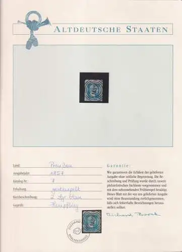 Preußen 7 gestempelt Borek Garantie #OJ336