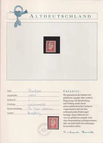 Preußen 1 gestempelt Borek Garantie #OJ342