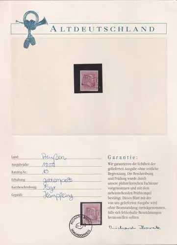 Preußen 10 gestempelt Borek Garantie #OJ333