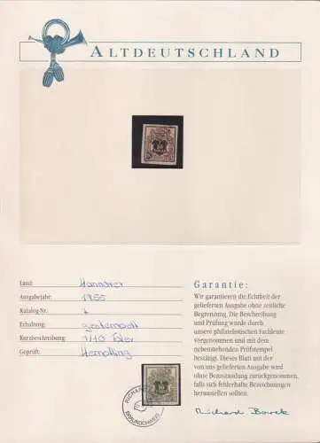 Hannover 7 gestempelt Borek Garantie #OJ382
