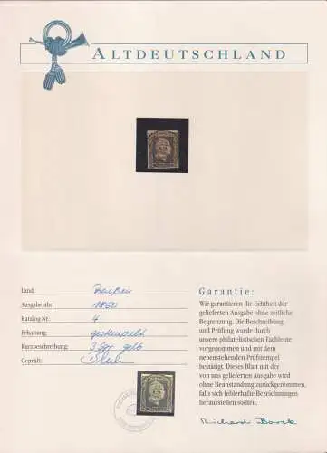 Preußen 4 gestempelt Borek Garantie #OJ339