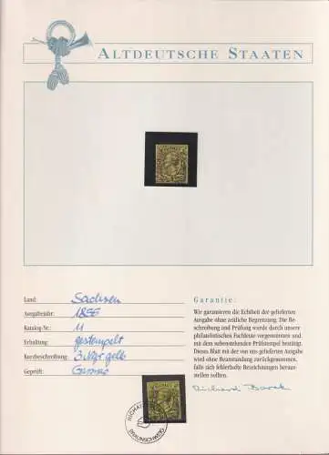 Sachsen 11 gestempelt Borek Garantie #OJ363
