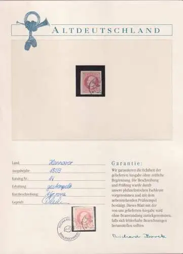 Hannover 14 gestempelt Borek Garantie #OJ380