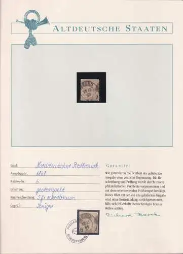 Norddeutscher Bund 6 gestempelt Borek Garantie #OJ398