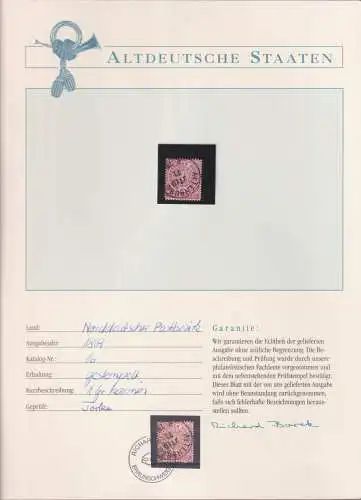 Norddeutscher Bund 16 gestempelt Borek Garantie #OJ393