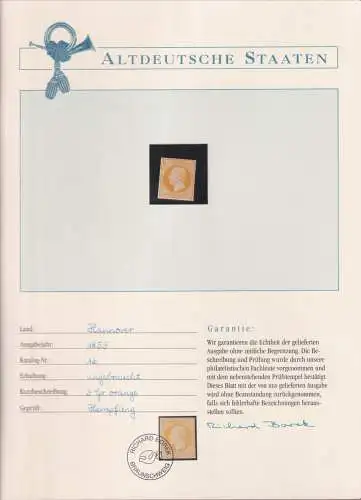 Hannover 16 mit Falz Borek Garantie #OJ378