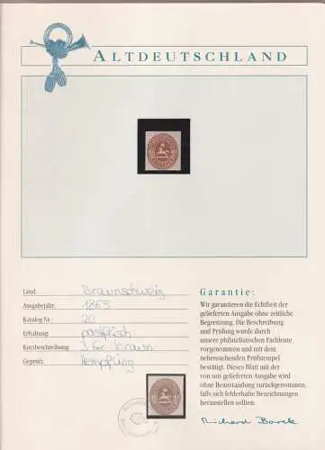 Braunschweig 20 postfrisch Borek Garantie #OJ387