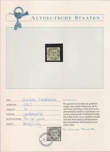 Norddeutscher Bund 14 gestempelt Borek Garantie #OJ395