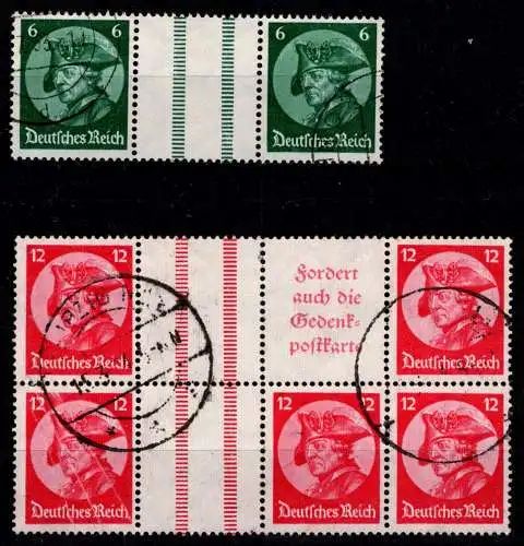 Deutsches Reich Zusammendrucke WZ 9-WZ 11 gestempelt #OF199