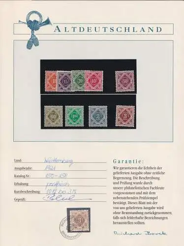 Württemberg 150-158 postfrisch Borek Garantie #OJ541