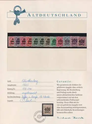 Württemberg 159-170 postfrisch Borek Garantie #OJ540
