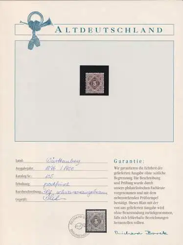 Württemberg 105 postfrisch Borek Garantie #OJ551
