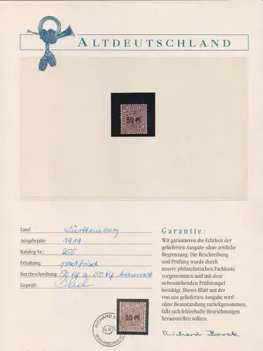 Württemberg 255 postfrisch Borek Garantie #OJ533