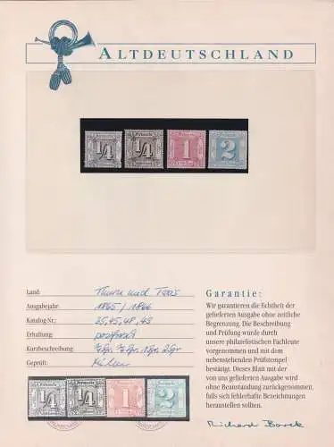 Thurn & Taxis 34, 45, 48, 49 postfrisch Borek Garantie im 4er Block #OJ613