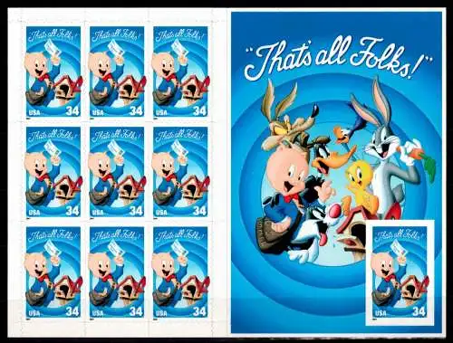 USA 3493 postfrisch als Folienblatt #NI764