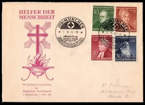 BRD Bund 156-159 als Ersttagsbrief FDC #ON298