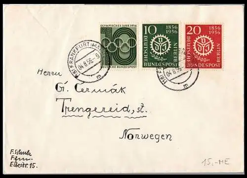 Berlin 138-139 auf Auslandsbrief #ON321