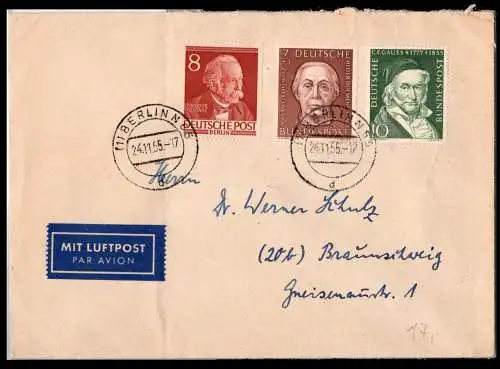 Berlin 94 u.a auf Brief Luftpost #ON323