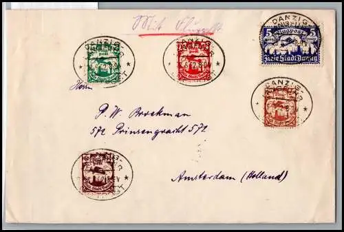 Danzig 66-70 auf Brief Flugpost #ON375