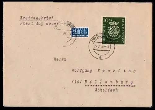 BRD Bund 121-122 als Ersttagsbrief auf 2 Briefen #ON354