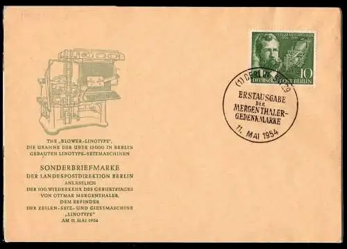 Berlin 117 als Ersttagsbrief #ON349