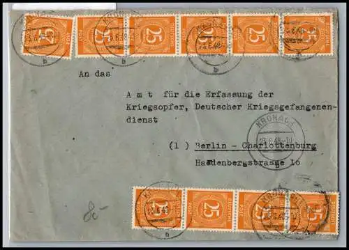 All. Bes. 927 auf Brief Zehnfach Bi- Zone #ON393