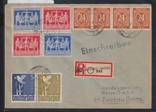 All. Bes. 925, 959, 962, 969, 970 auf Brief Zehnfach Sowj. Zone #ON394