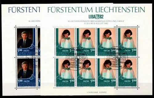 Liechtenstein 797-798 gestempelt mit Sonderstempel, LIBA ´82 #NE387