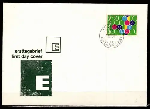 Liechtenstein 398 gestempelt als FDC/ Ersttagsbrief, Cept #NE400