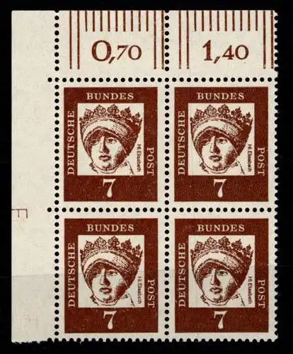 Bund 348y Br postfrisch ER-Vbl. Randvermerk F neben Feld 11 oben, ohne DZ #NE305