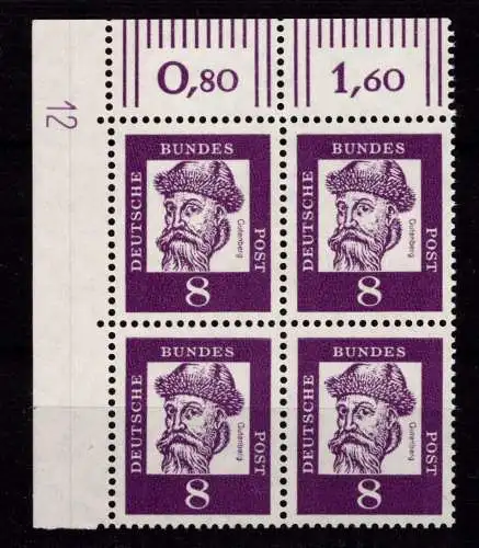 Bund 349y DZ postfrisch ER-Vbl. mit Druckerzeichen 12 neben Feld 1 oben #NE309