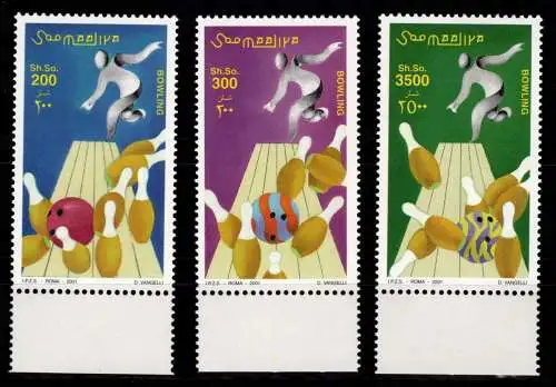 Somalia 873-875 Unterrand postfrisch Kegeln #OD848