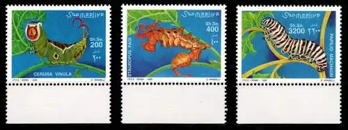 Somalia 754-756 postfrisch Raupen #OD825
