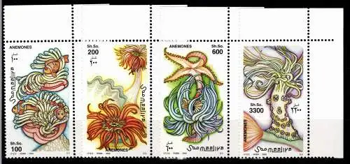 Somalia 798-801 Eckrand or postfrisch Seeanemonen #OD843