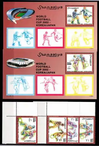 Somalia Block 86-87 + 927-930 postfrisch Fußball WM 2002 #OD845