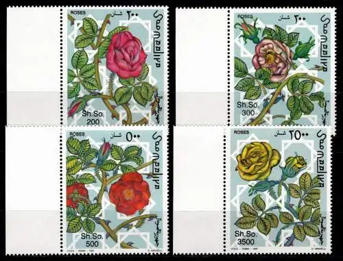 Somalia 653-656 Bogenrand links postfrisch Rosen #OD877