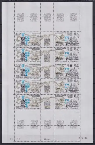 franz. Antarktis (TAAF) 206-207 postfrisch als ZD-Bogen #OD982