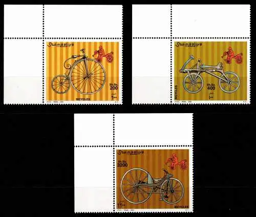 Somalia 819-821 Eckrand postfrisch Fahrräder #OD896