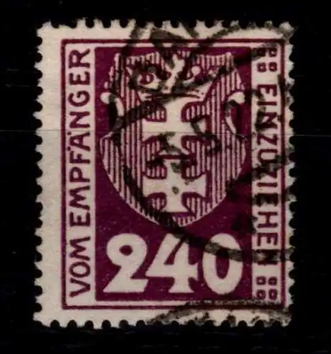 Danzig Porto 9 a gestempelt geprüft Infla Berlin #OJ623