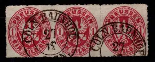 Preußen 16 b gestempelt als 3er Streifen #OJ734