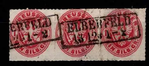 Preußen 16 b gestempelt als 3er Streifen #OJ735